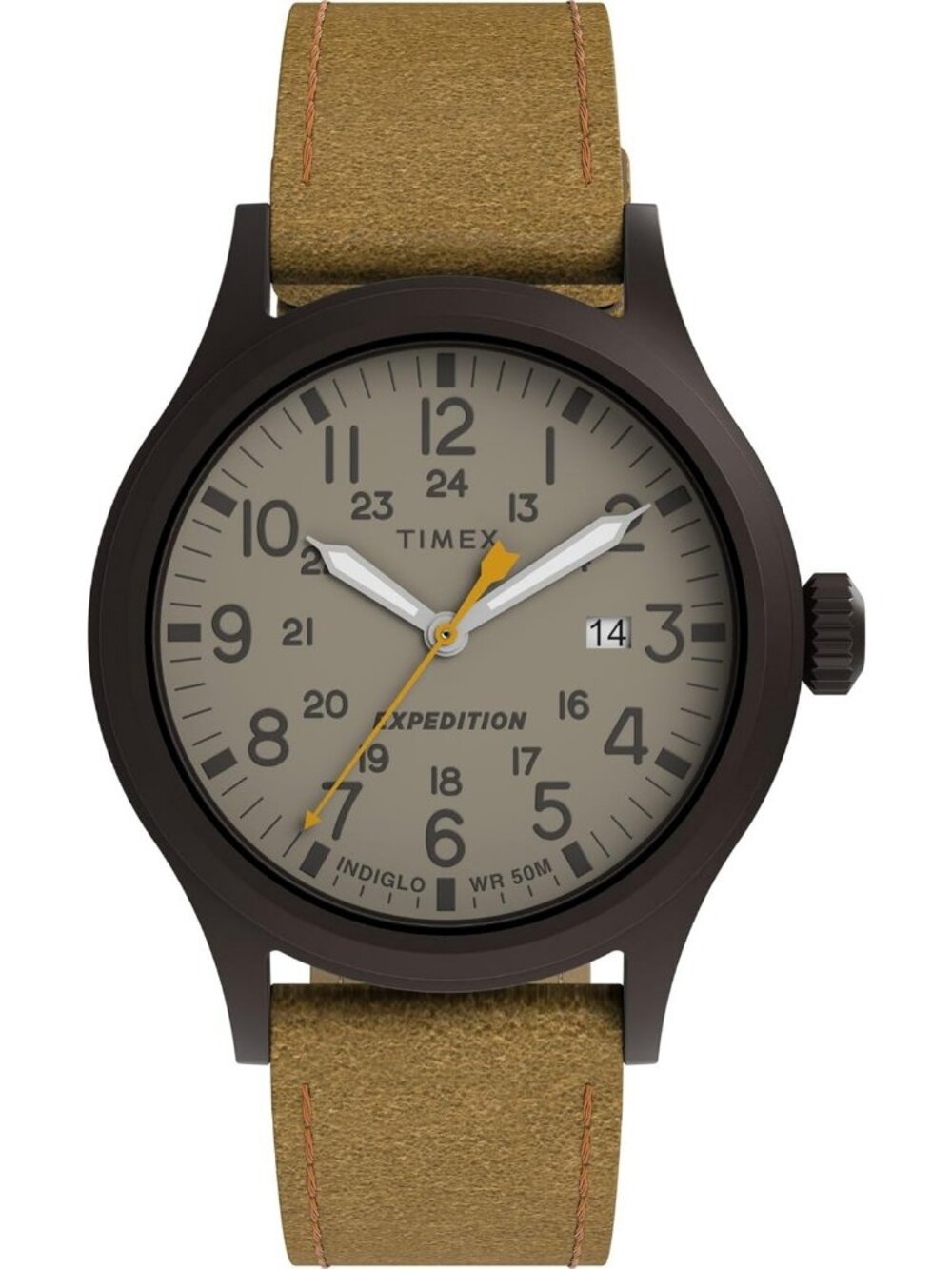 Men's Brown Tan Durable Comfortable Strap Analog Expedition Scout Luminous Watch